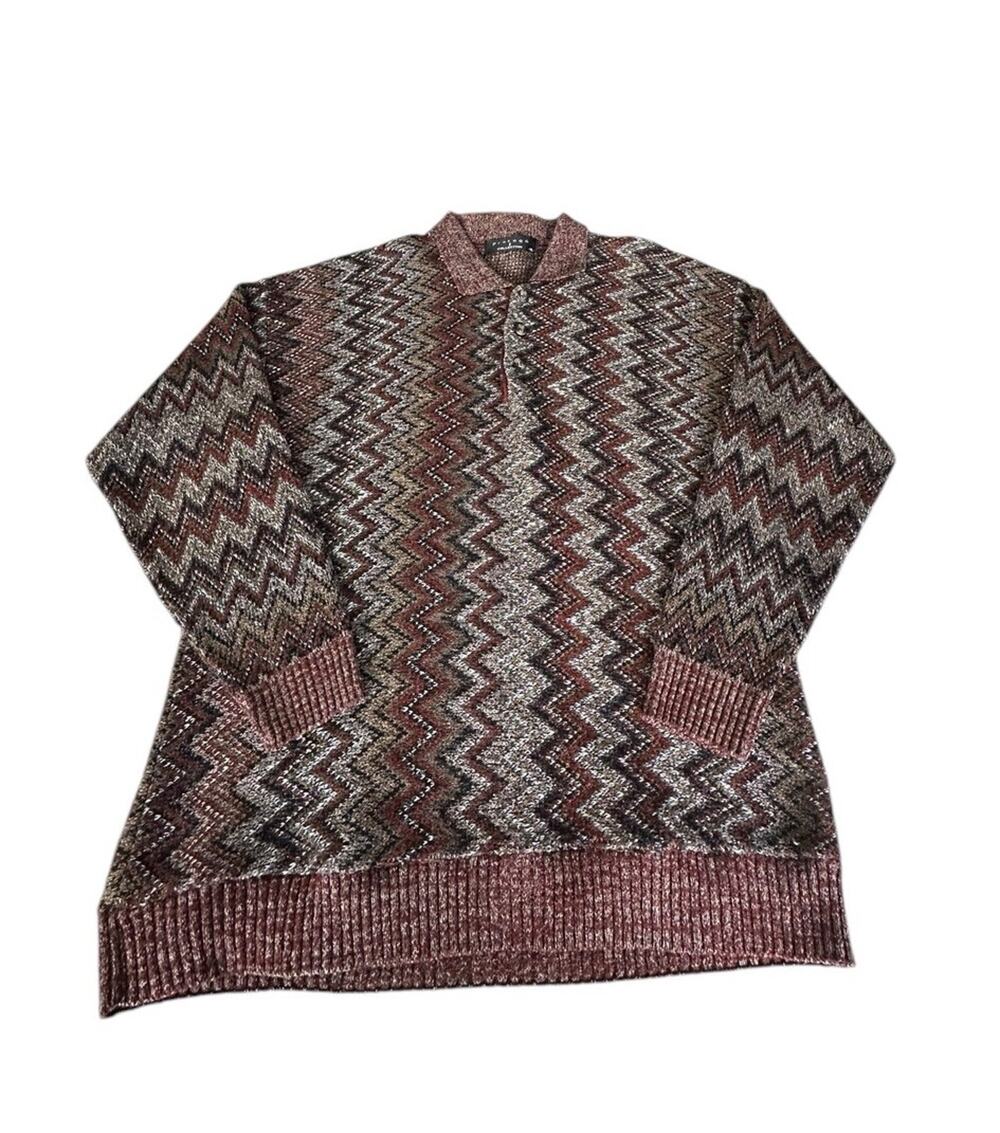 Vintage Protege Collection Sweater Knit Coogi Style Cosby Biggie Abstract XL USA